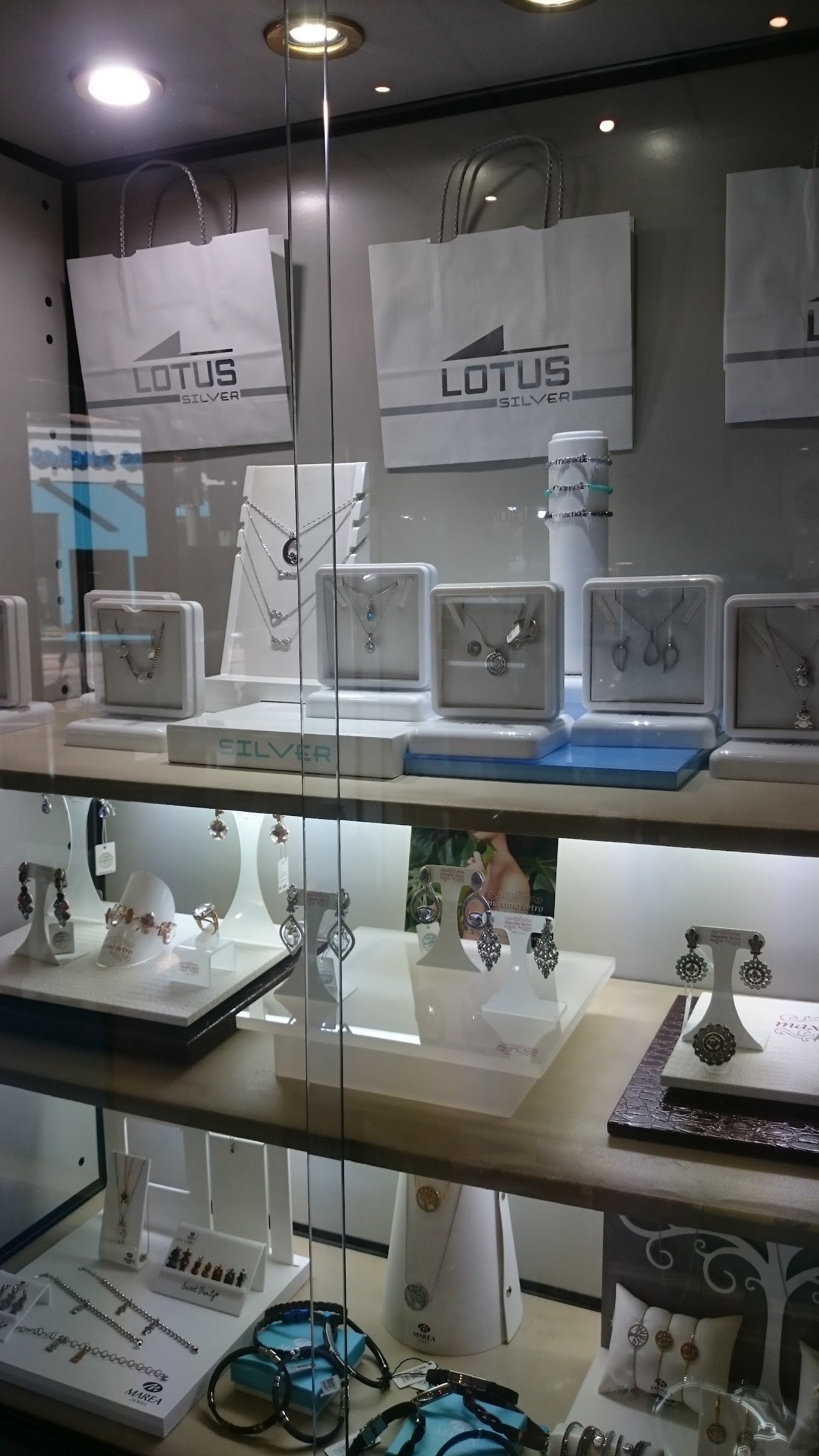 Escaparate de Centrojoya con plata de Lotus Silver y Marea